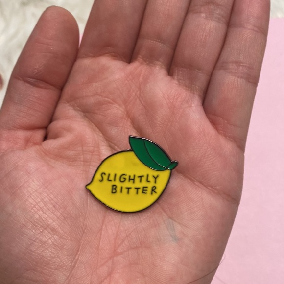 Slightly Bitter Lemon Enamel Pin - Picture 3 of 3